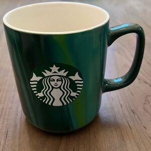 2022 Starbucks Green Striped Coffee Mug in Green